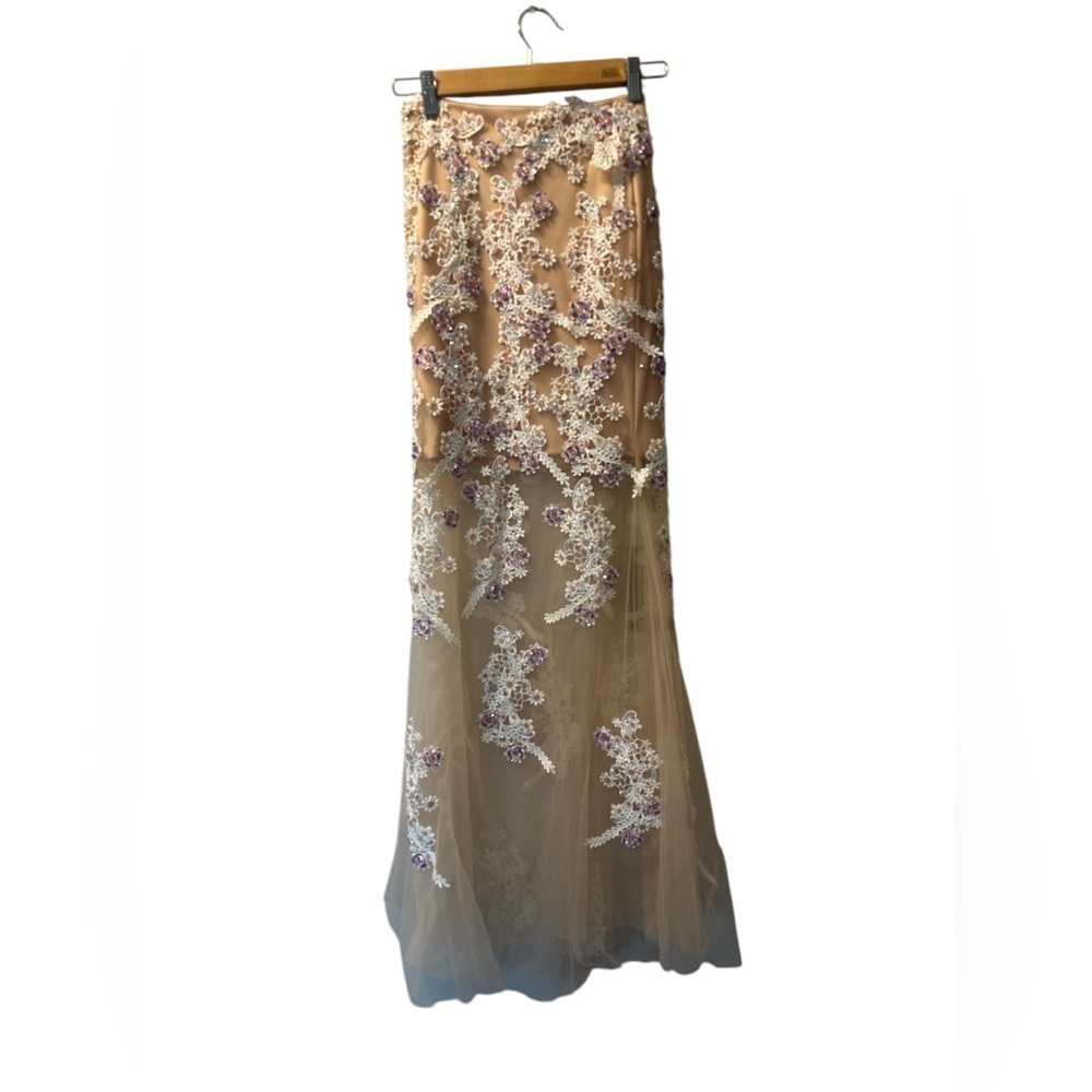 Morilee Madeline Gardner Lace Sequin Detailed Long Maxi ~ Size 2